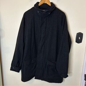 Polo by Ralph Lauren Full Zip Wool Blend Coat Jacket Black Size L